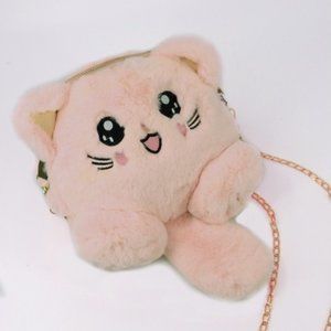Cute Cat Plushie Bag - Pink